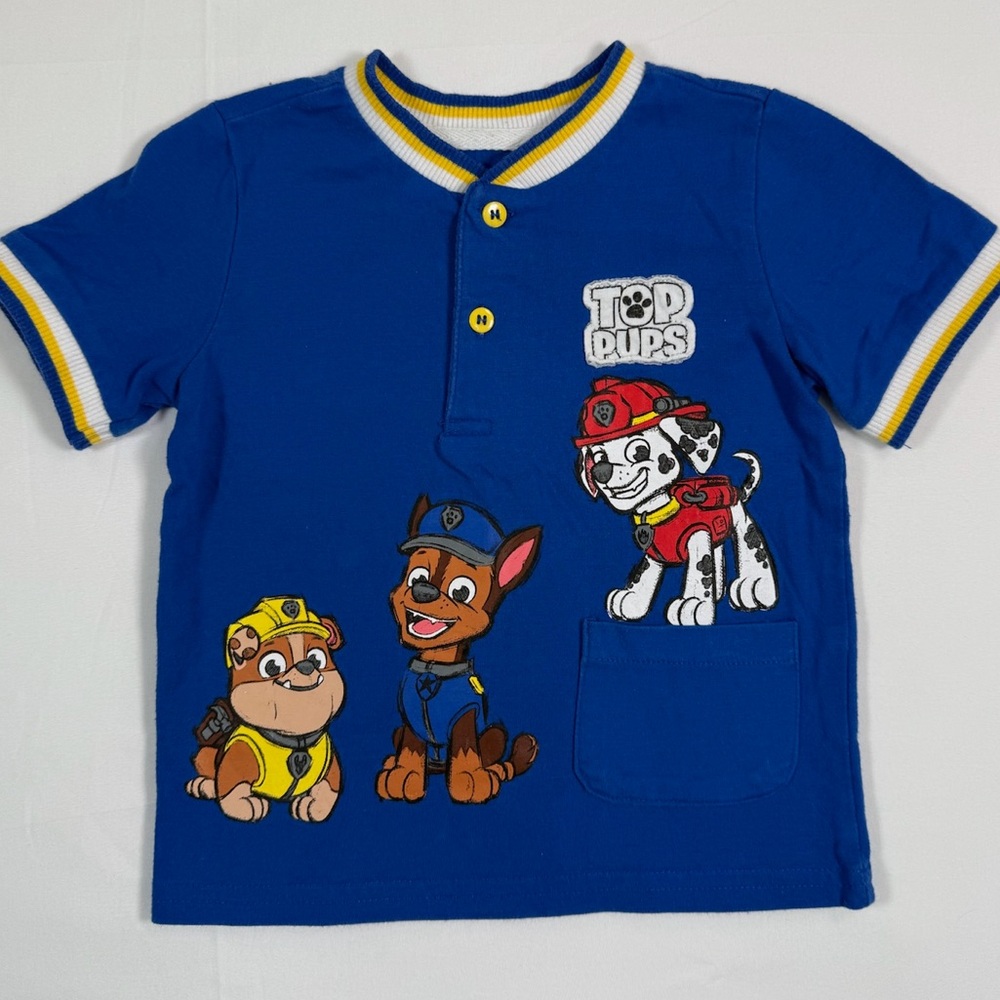 NICK JR. Baby Boys' Paw Patrol "Top Pups" Blue Retro Stripe Henley Shirt 18M‎